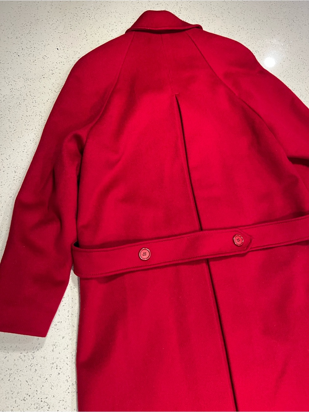 Vintage 80s Cassidy Hand Tailored 100% Pure Wool Cherry Red Coat - Picture 9 of 9